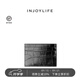 INJOYLIFE鱷魚(yú)紋錢(qián)包小巧輕薄迷你超薄零錢(qián)包優(yōu)雅卡包一體包 黑色