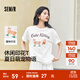 森馬（Semir）短袖t恤女中長(cháng)款寬松顯瘦萌寵印花上衣2025夏裝新款透氣套頭衫 本白10102-戴珍珠項鏈的小貓 M
