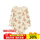 Milkbarn2025新品嬰兒長袖包屁衣女寶寶哈衣爬爬服春夏嬰幼兒衣服 米色兔兔 80cm (12-18月-參考身高73-80cm)