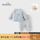歡喜小熊寶寶棉服套裝嬰兒秋冬加厚夾棉外出保暖棉衣棉襖兩件套嬰幼兒衣服 藍色 100 (建議2-3歲.身高90-100cm)