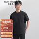 報喜鳥(niǎo)寬松圓領(lǐng)短袖T恤男易打理百搭上衣KEST242071U黑50