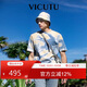 威可多（VICUTU）男士短袖T恤舒適休閑圓領(lǐng)半袖VRW23264889 藍(lán)桔色 175/92A 