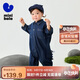 迷你巴拉男童軟牛仔連體衣莫代爾抑菌親膚透氣2025春新款恐龍爬服