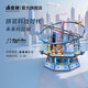 沐恩碩積木拼裝玩具 男孩生日禮物3d立體拼圖模型手工diy益智榫卯八音盒 未來(lái)科技城｜燈光款｜內置電池