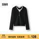 森馬（Semir）針織衫發(fā)熱抑菌抗靜電假兩件亨利領(lǐng)女冬正肩2025毛衫109725107001