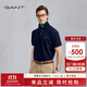 GANT/甘特【100%棉】夏男士休閑時(shí)尚印花logo翻領(lǐng)短袖T恤POLO衫 410藏青色 L