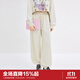 樂町大闊腿束腳針織褲20美式復(fù)古風(fēng)女士休閑百搭褲子 淺灰（現(xiàn)貨） S