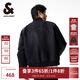杰克·瓊斯（JACK&JONES）25年男裝秋季外套男士棒球領(lǐng)寬松休閑重磅刺繡夾克外套飛行員夾克 黑色E41 M (175)