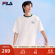 FILA 斐樂(lè )官方情侶款針織短袖衫夏季男子女子時(shí)尚休閑涼感抗菌T恤 鮮乳白-IV L 175/96A