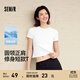 森馬（Semir）涼感T|森馬短袖T恤女短款刺繡修身休閑2025新款基礎(chǔ)圓領(lǐng)正肩夏裝 本白10102 M