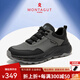 夢(mèng)特嬌（MONTAGUT）男鞋秋冬新品頭層牛皮網(wǎng)孔透氣運動(dòng)休閑鞋戶(hù)外防滑旅游登山鞋子男 黑灰（皮面款） 38 (240mm)