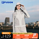 FILA FUSION斐樂(lè )潮牌梭織外套女2025新款時(shí)尚休閑拼色連帽上衣 巖層灰-GY M 165/84A/M