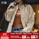 馬登女裝 美式棉籽殼牛仔外套休閑寬松設(shè)計(jì)感小眾純棉丹寧夾克秋季 米白色 馬登工裝 S