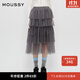 moussy 新品復古優(yōu)雅重工紗裙A型半身裙女028HAZ30-2621 160灰色 M 00002/M