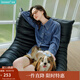 茵曼（INMAN）2025秋冬女裝新款純棉牛仔襯衣刺繡落肩袖長(cháng)袖上衣 牛仔藍 L