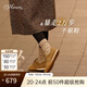 73Hours明星同款女鞋小餅干25春夏新款軟底休閑運動(dòng)鞋德訓鞋阿甘鞋 棕色 37