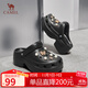 駱駝（CAMEL）洞洞鞋女時(shí)尚DIY鞋花休閑涼鞋顯高涼拖鞋 L25M071023 黑色 38-39