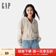 Gap女裝2025春季新款抽繩拉鏈連帽衛(wèi)衣純色寬松休閑短外套725754 米色 M (165/84A)亞洲尺碼