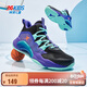 特步（XTEP）【戰(zhàn)眸】穩(wěn)護(hù)實(shí)戰(zhàn)網(wǎng)孔緩震系帶透氣籃球鞋 黑/紫外光 37