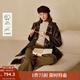 茵曼2025秋冬女裝新款英倫學(xué)院風(fēng)格子連帽雙面呢大衣復古毛呢外套 咖啡色 S 155-162cm /95-110斤