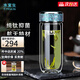 水宜生純鈦玻璃杯雙層防燙鵝蛋杯便攜抑菌高檔泡茶杯水晶杯子男女士禮盒 鈦晶藍【禮盒包裝】
