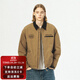 714street美式復古棉服男2024秋冬新款潮牌情侶裝底特律夾克外套 深卡其色 XL