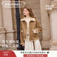 香影麂皮絨外套女2025冬季新款駝色美拉德仿皮草加絨翻領(lǐng)皮毛一體 駝色 S