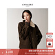 玖姿·安娜蔻巴恩風(fēng)100%羊毛短款夾克雙面呢外套女2025冬季新款 深咖啡 M