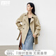 對白復古英倫風(fēng)中長(cháng)款風(fēng)衣外套女2025秋季新款小個(gè)子氣質(zhì)純棉上衣 卡其色 M