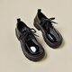 意爾康王子英倫風(fēng)小皮鞋女2026秋季新款黑色厚底單鞋復古制服鞋系帶jk樂(lè )福鞋 黑色亮面 36