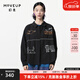 幻走（MOVEUP）2024春季新款.FUN系列復(fù)古趣味繡花設(shè)計師短款襯衫女 夜黑 L