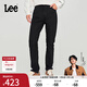 Lee【張凌赫代言】商場同款709修身錐形黑色男牛仔褲休閑顯瘦潮流 黑色（褲長31） 31