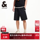 杰克·瓊斯（JACK&JONES）男裝25年短褲男士夏季外穿潮流寬松運動(dòng)格紋五分褲沙灘短褲大褲衩 E40黑色 S (170)
