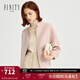 FINITY春秋裝含洋氣減齡上衣女寬松休閑毛呢休外套女 粉色 L