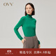 OVV【可機洗黃金羊毛】OVV秋冬熱賣(mài)女裝簡(jiǎn)約時(shí)尚高領(lǐng)長(cháng)袖羊毛針織衫 中綠C6 M