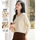 初申100%純羊毛衫女V領(lǐng)顯瘦百搭細閃新年年會(huì )穿搭毛衫上衣S54Y101