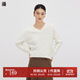 播商場(chǎng)同款復古時(shí)髦v領(lǐng)寬松內搭提花毛衣BDQ4SD1242 W00荼白色 L