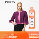 PORTS寶姿 秋季新品女裝箱型小香風(fēng)短款外套SB9J006BFK005 桃粉/藍色格子 XS (2)