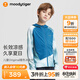 moodytiger兒童冰皮衣夏季男童防曬服涼感透氣薄款女童防曬衣撞色防蚊皮膚衣 幻境藍|修身款,建議拍大一碼 175 cm