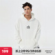 CHINISMCH字母印花連帽衛(wèi)衣男潮牌美式寬松上衣重磅情侶帽衫 本白色 M（推薦 110-130斤）