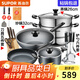 蘇泊爾（SUPOR）不粘炒鍋無(wú)煙廚房全鍋具套裝組合平底鍋湯鍋煎鍋燃氣電磁爐通用 六件套【炒+煎+湯+蒸+刀+鏟】