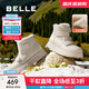 百麗（Belle）厚底羊毛雪地靴女靴加絨保暖休閑短靴棉鞋D1X1DDD4 米白-亮面皮 38 (240mm)