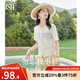 歐莎（OSA）【勿忘我小衫】清新彩色提花針織衫女夏季新款減齡套頭衫上衣 米白色 XL