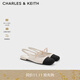 CHARLES&KEITH珠鏈絆帶飾低跟涼鞋瑪麗珍鞋女鞋子女生日禮物CK1-70900382 CK1-70900382-2粉白色 39