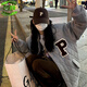 馨顏棉服外套女秋冬ins潮原宿bf風(fēng)學(xué)生保暖棒球服棉衣外套學(xué)院風(fēng)夾克  灰  M 95-105斤