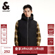 杰克·瓊斯（JACK&JONES）男裝春秋新款時(shí)尚潮百搭舒適上衣字母直筒連帽拉鏈棉服馬甲男 E43純黑色 L 180