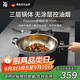 WMF福騰寶無(wú)涂層不銹鋼炒鍋304不銹鋼平底電磁爐明火通用金剛30cm