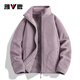雅鹿衛衣女男加絨加厚運動(dòng)保暖抓絨衣雙面穿搖粒珊瑚絨情侶外套 26029木槿紫-女款 2XL