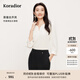 珂萊蒂爾2025夏季新款紫色桑蠶絲V領(lǐng)襯衫女簡(jiǎn)約優(yōu)雅通勤百搭上衣 本白 M