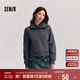 森馬（Semir）衛(wèi)衣女插肩袖立領(lǐng)復(fù)古簡約2024冬季抓絨套頭衫ins潮109724116001